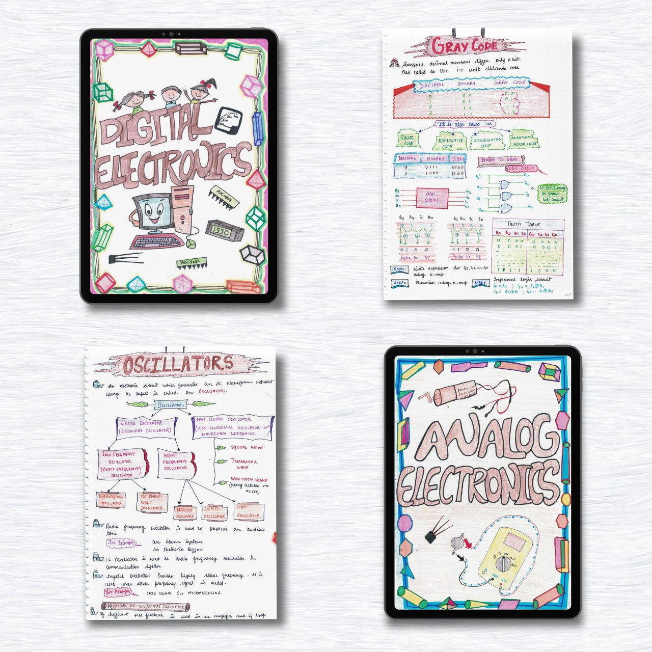 Digital and analog electronics white