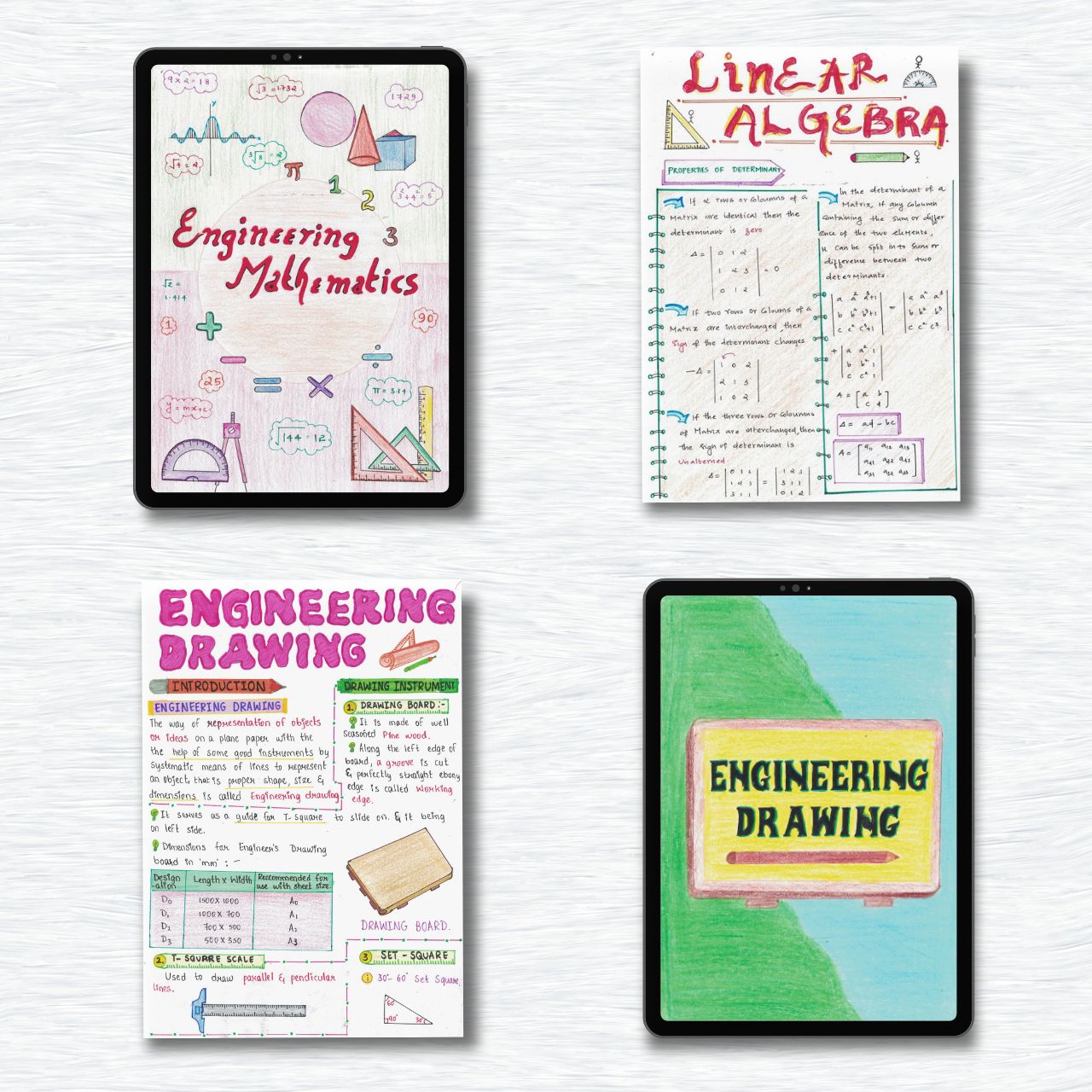 engineering mathematics and drawing white