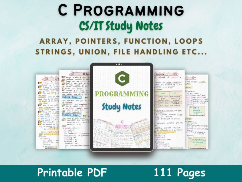 C Programming Language Aesthetic Study Notes [PDF] - NewtonDesk