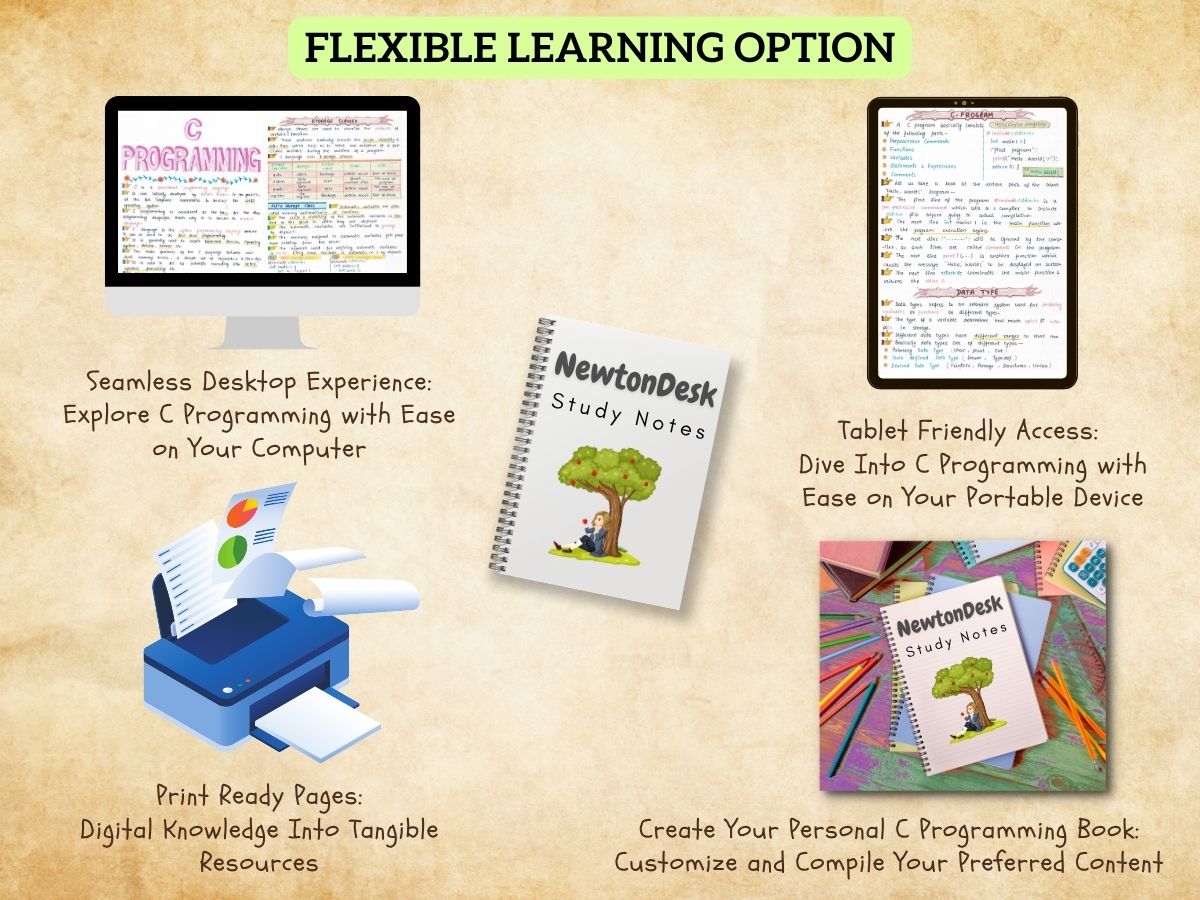 c programming color handwritten notes printable pdf guide