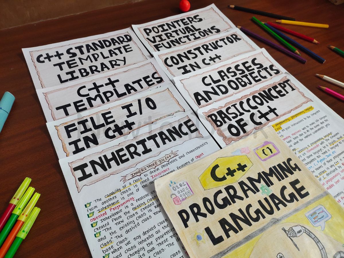 cpp C plus plus programming language color aesthetic notes samples visible as raw image clicked multi pages