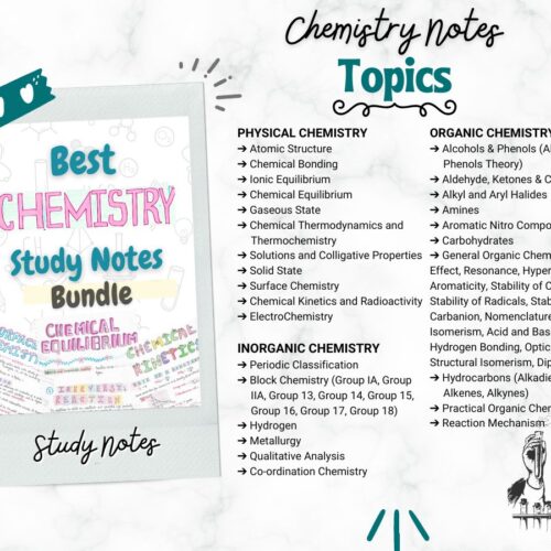 chemistry aesthetic notes index or topics of newton desk