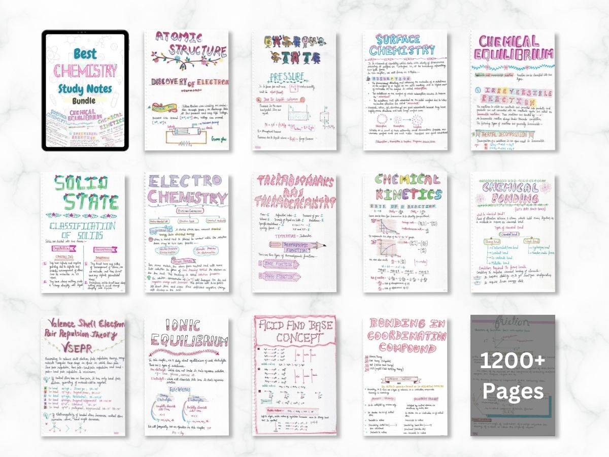 Chemistry Aesthetic Notes PDF | for High School Grade 11th and 12th ...