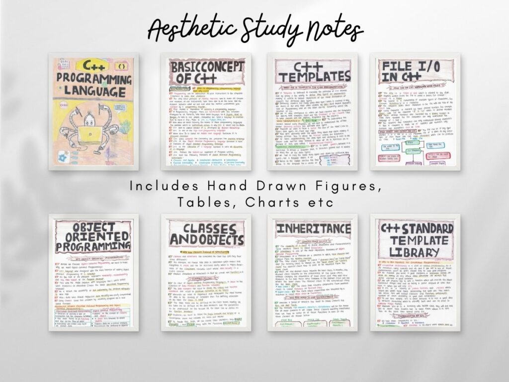C++ Programming Language (OOPs) Aesthetic Study Notes [PDF] - NewtonDesk