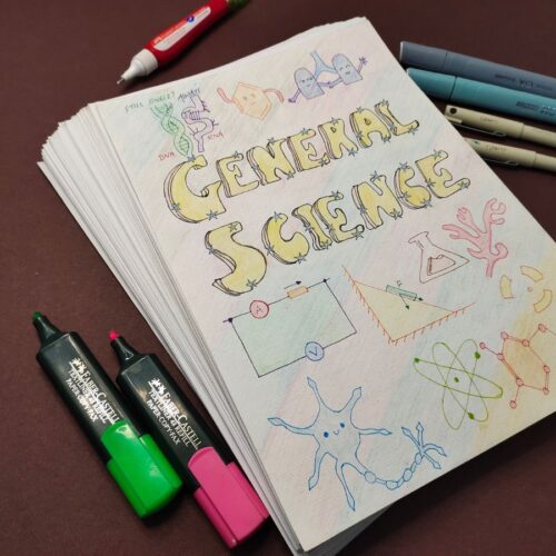 general science aesthetic notes sample 5 include photo of physical copy newton desk