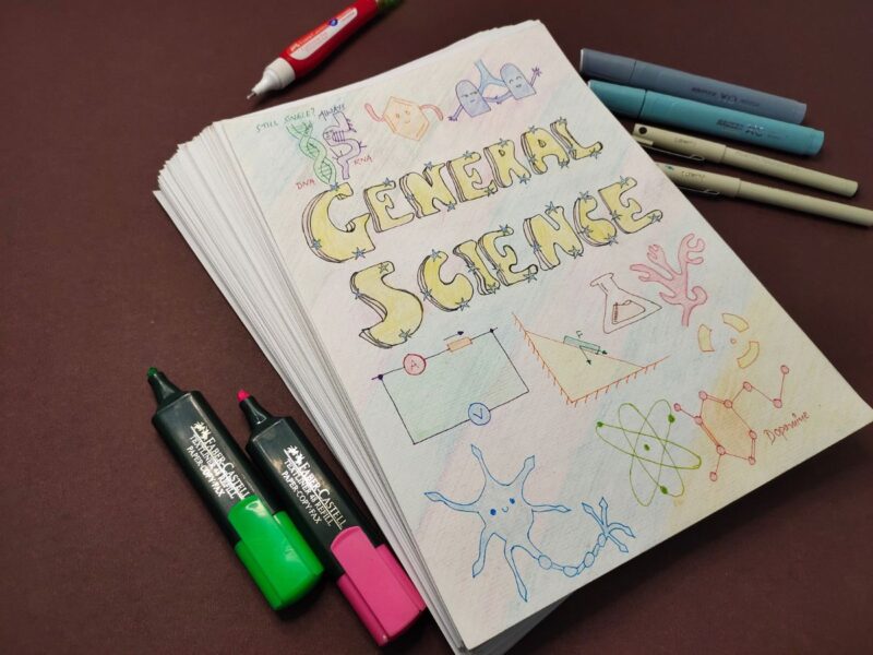 general science aesthetic notes sample 5 include photo of physical copy newton desk