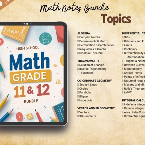 math handwritten aesthetic notes pdf index or syllabus for United states high school a level and AP Math student
