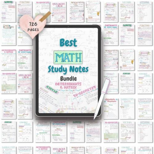 Mathematics aesthetic notes sample 2 with multiple small notes pages texture newton desk