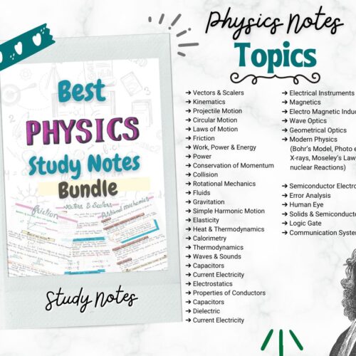 physics aesthetic notes index or topics of newton desk