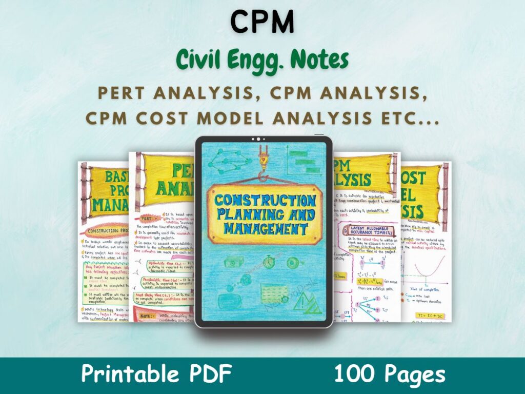 Construction Planning & Management Notes PDF – CPM, PERT