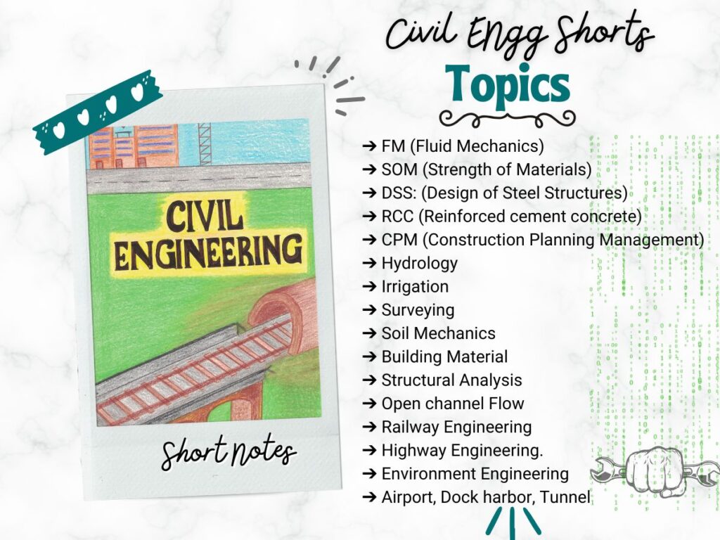 Civil Engineering Study and Short Aesthetic Notes PDF | 9+16 Subjects ...