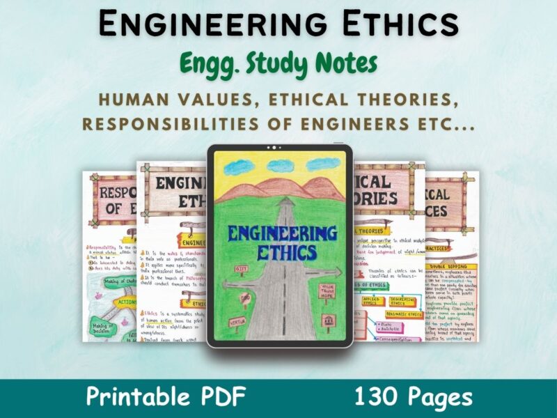 engineering ethics aesthetic notes cover or featured image in blue for all engineering courses of newton desk