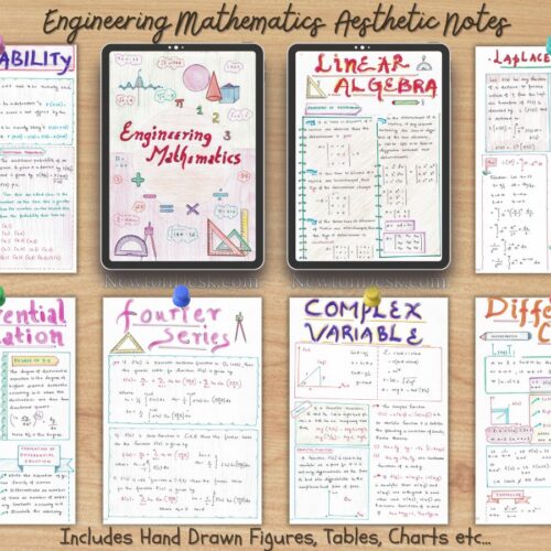 engineering mathematics handwritten aesthetic notes color coded curated by human expert sample images