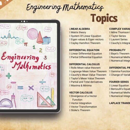 engineering mathematics handwritten aesthetic notes index or syllabus for USA students