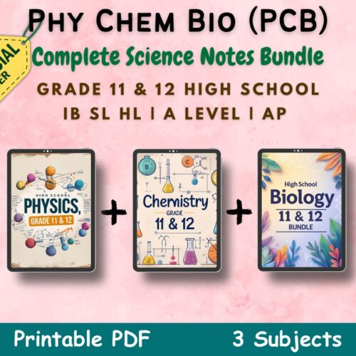 Physics Chem Biology PCB Notes bundle PDF 1 Pink