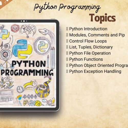 python programming handwritten aesthetic color notes index or syllabus for USA students