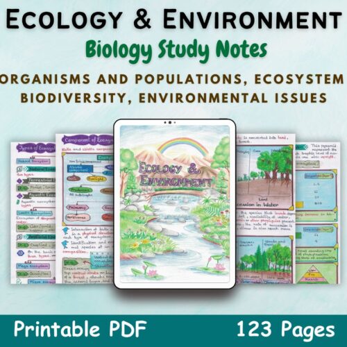 ecology and environment biology aesthetic notes for high school grade 12 first cover image in blue of newton desk